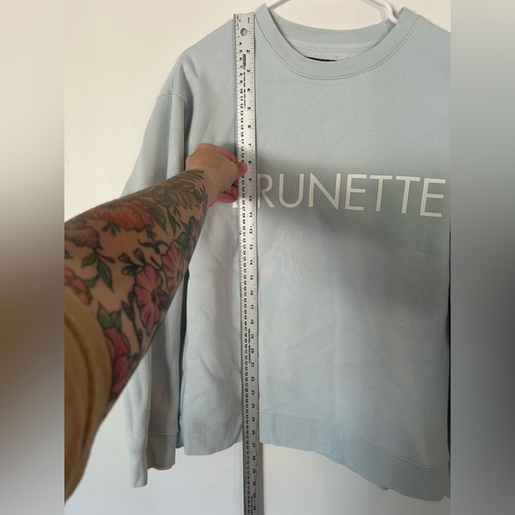 Sky Blue BRUNETTE Sweatshirt Brunette The Label Crew Neck Size M/L - Picture 5 of 6